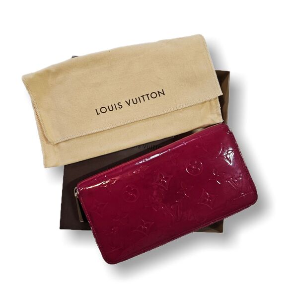 Louis Vuitton Indian Rose Pink Vernis Patent Leather Zippy Wallet w/ Box, GUC - Picture 1 of 12